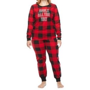 North Pole Trading Co Buffalo Plaid Women's Long Sleeve Pant Pajama Set 2pc
